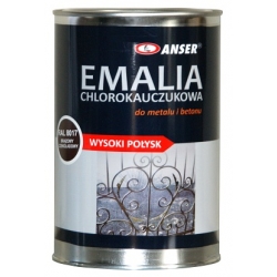 ANSER Emalia chlorokauczukowa do metalu i betonu wysoki połysk / 1L