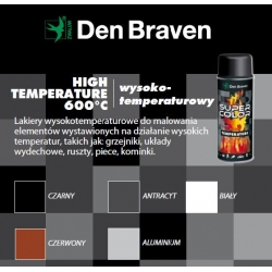 Den Braven SUPER COLOR HIGH TEMPERATURE Lakier wysokotemperaturowy 600 st. C spray 400ml